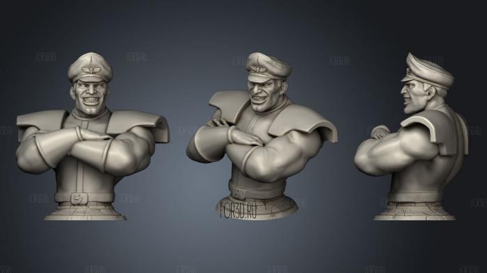 Bison bust from Street Fighter stl model for CNC