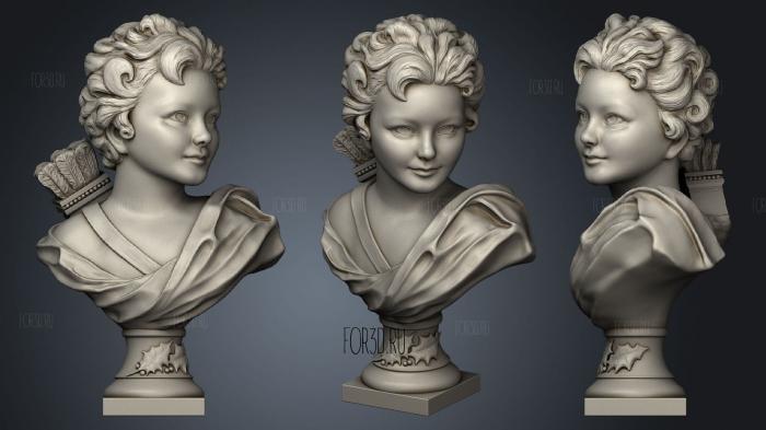 Bust of Cupid stl model for CNC