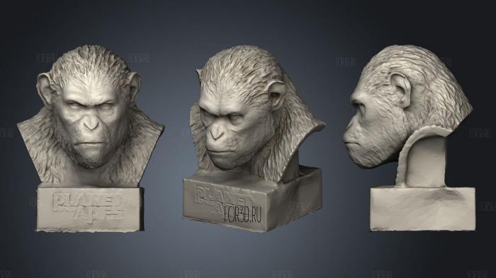 Caesar Bust Planet Of The Apes stl model for CNC