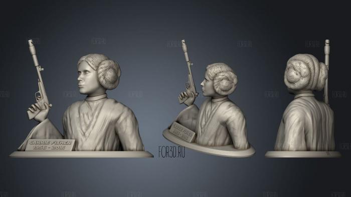 Carrie fisher bust stl model for CNC
