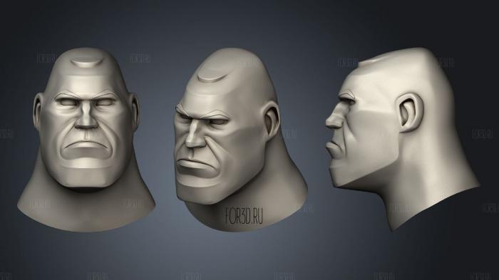 Cartoon Male Head Basemesh stl model for CNC