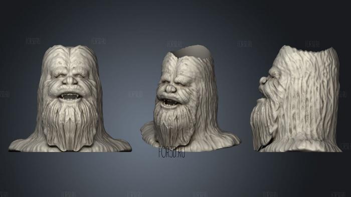 Chewbacca bust stl model for CNC