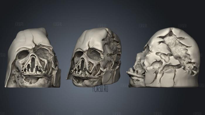 Darth Vader Melted Mask stl model for CNC
