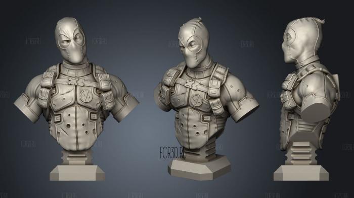 Deadpool bust stl model for CNC