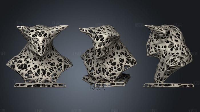 Demon Bust Voronoi Style stl model for CNC