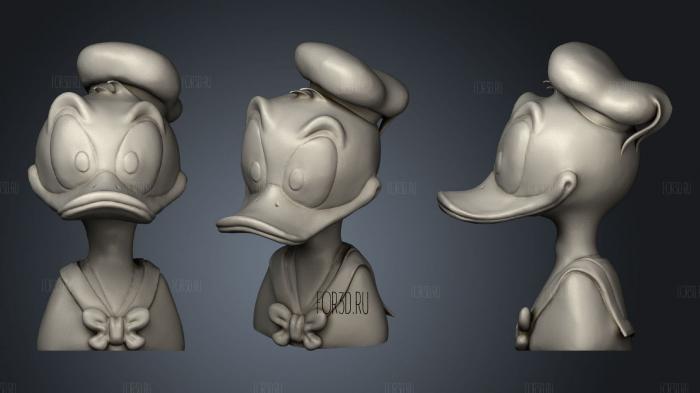 Donald Duck bust stl model for CNC
