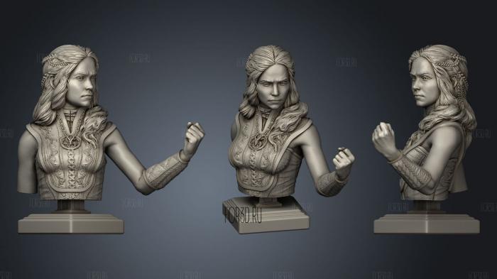 Dragon Queen Bust stl model for CNC