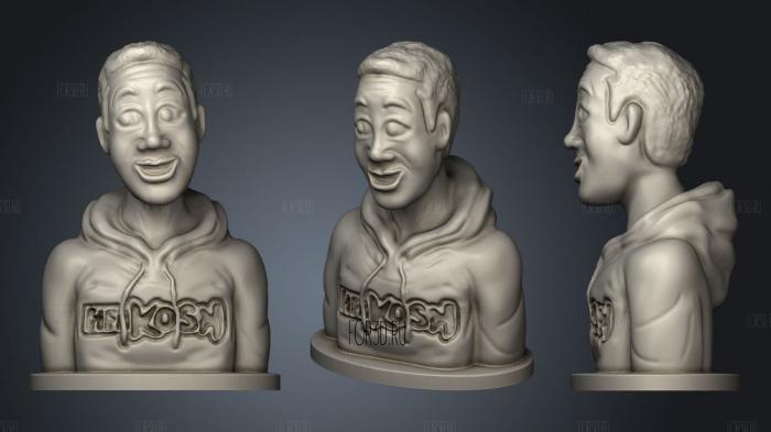 Dude Bust stl model for CNC