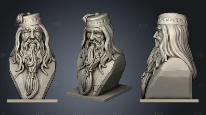 Dumbledore Bust stl model for CNC
