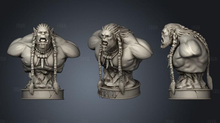 Durotan Bust World of Warcraft stl model for CNC