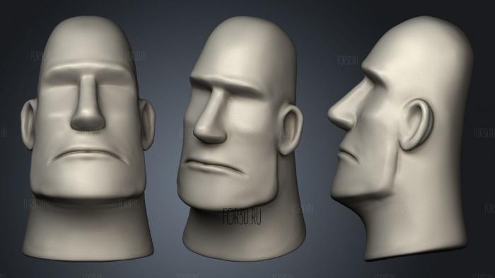 Easter Island dude stl model for CNC