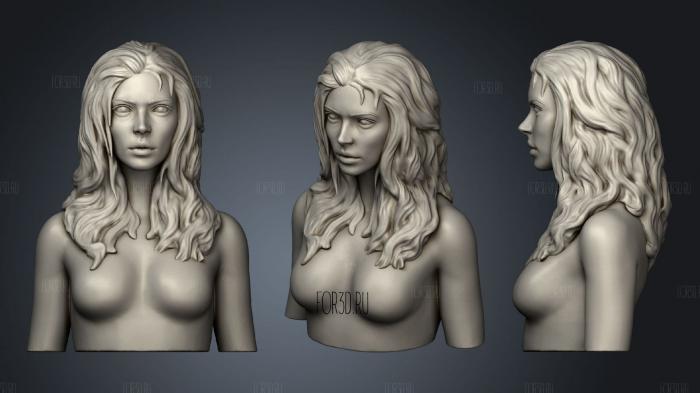 Female Bust With Hair stl model for CNC