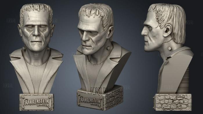 Frankenstein Monster Bust stl model for CNC