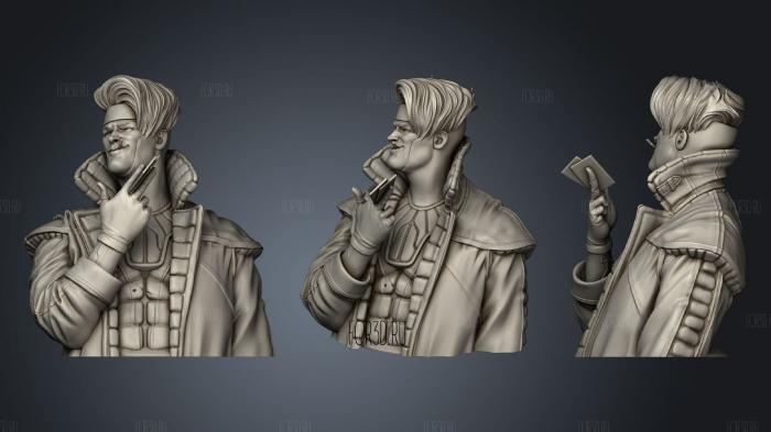Gambit bust stl model for CNC