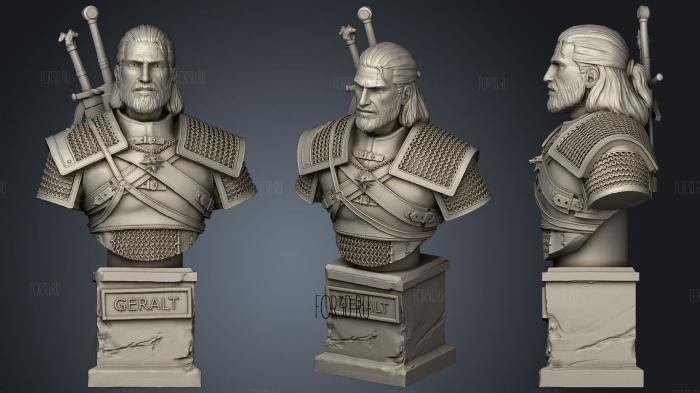 Geralt bust 2 stl model for CNC