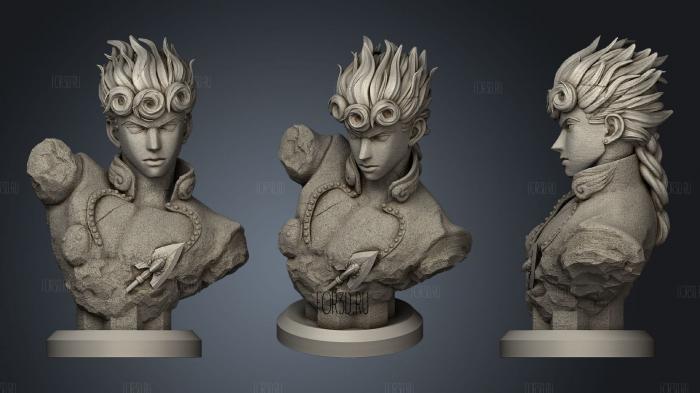 Giorno Bust stl model for CNC