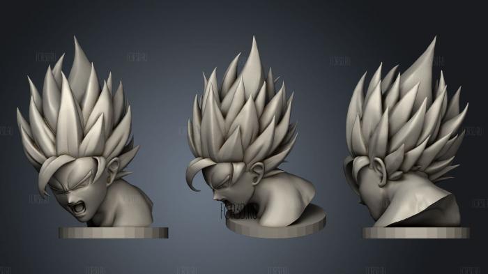 Goku bust stl model for CNC
