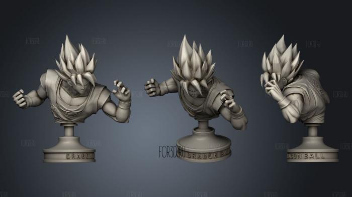 Goku on podium bust stl model for CNC