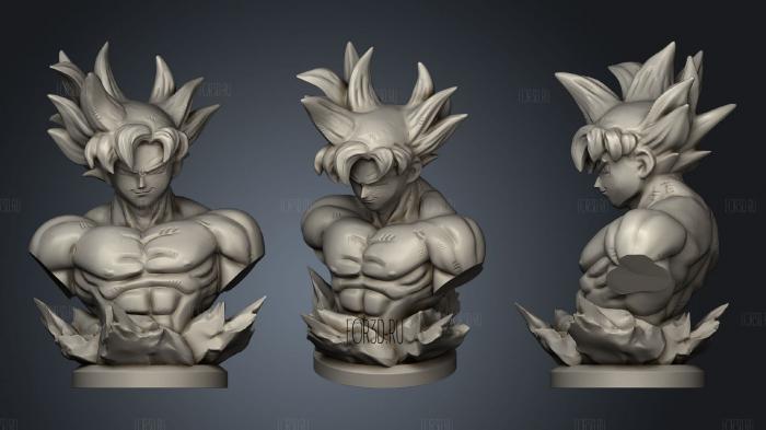 Goku Ultra bust stl model for CNC