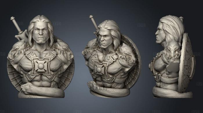 He man bust stl model for CNC