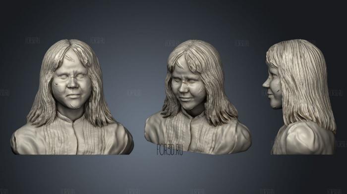 Head of young slave bust stl model for CNC