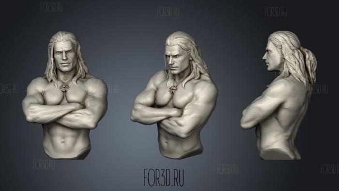 Henry Cavill The Witcher Bust stl model for CNC