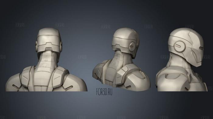 Iron Man Bust Cut to shoulders stl model for CNC