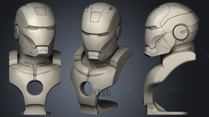 Ironman bust T1 001 stl model for CNC