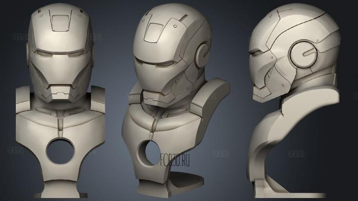 Ironman bust T1 002 stl model for CNC