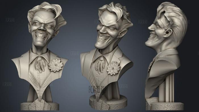 Joker bust stl model for CNC