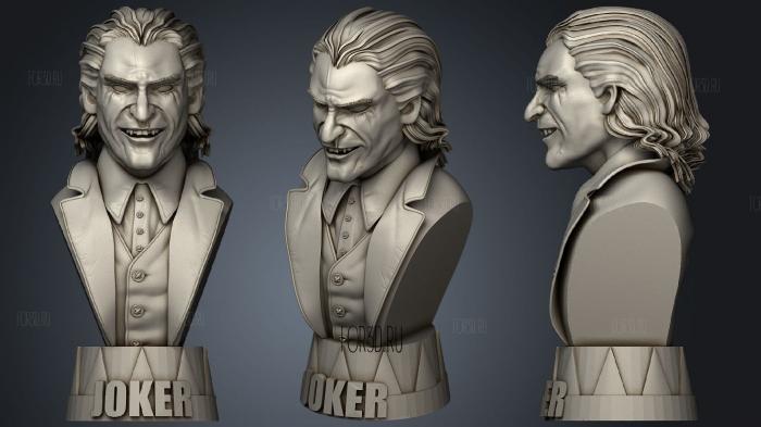 Joker Bust (3) stl model for CNC
