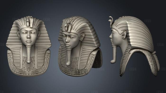 King Tutankhamun Bust stl model for CNC