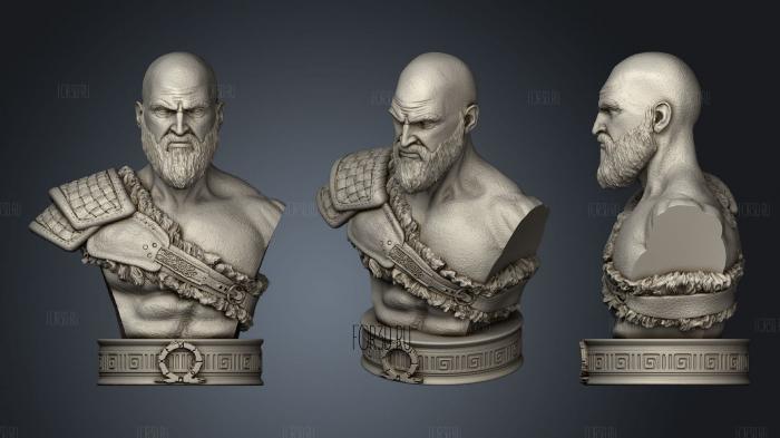 Kratos Bust stl model for CNC