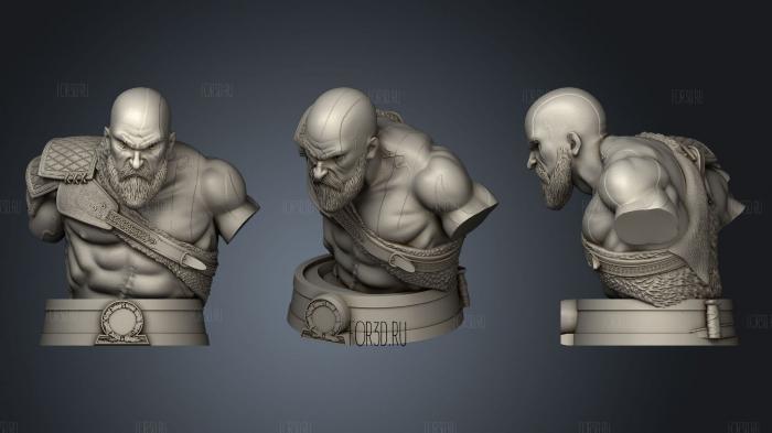 Kratos God of War Bust stl model for CNC