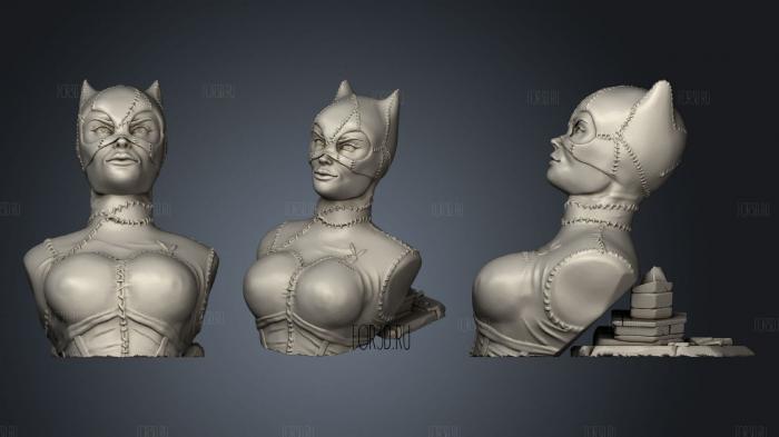 Lady Cat bust stl model for CNC