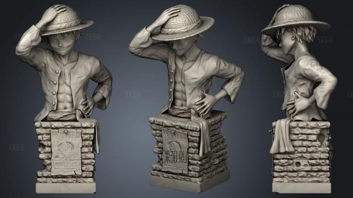 Luffy bust stl model for CNC