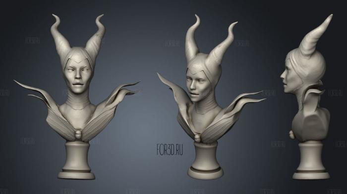 Maleficent bust (2) stl model for CNC