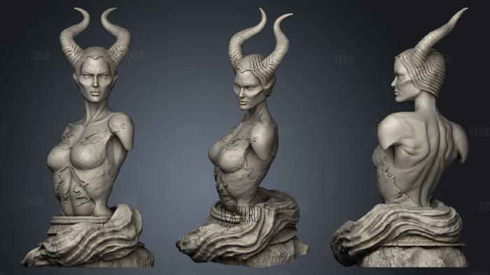 Maleficent Bust stl model for CNC