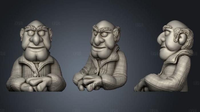 Muppets Statler Grandpa bust stl model for CNC