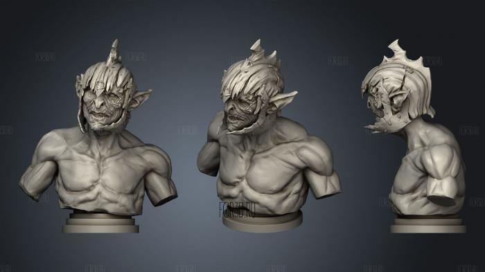 Orc Bust stl model for CNC
