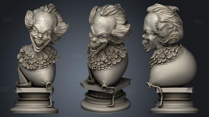 Pennywise bust (1) stl model for CNC