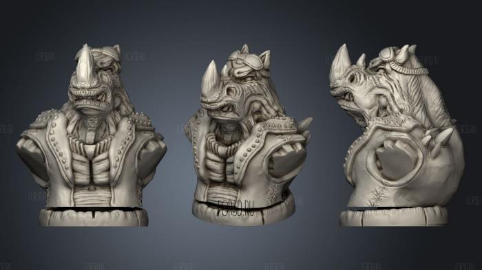 Rocksteady from TMNT stl model for CNC