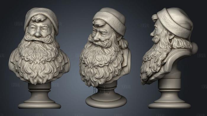 Santa Claus Portrait Bust 3d stl модель для ЧПУ