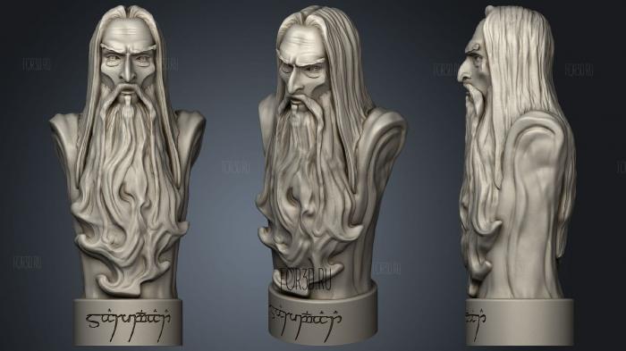 Saruman bust stl model for CNC