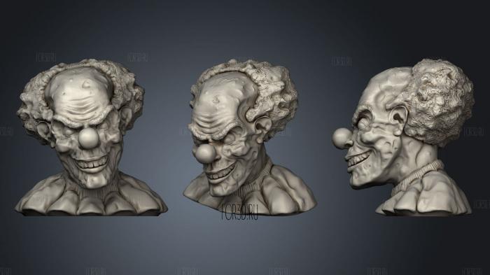 Scary Clown stl model for CNC
