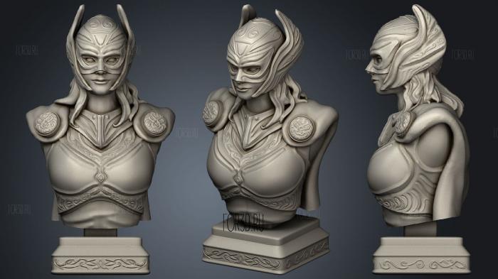 She Thor bust stl model for CNC