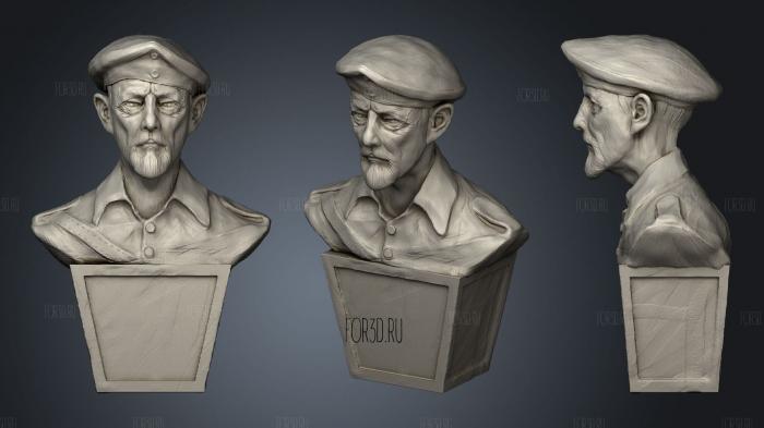 SOLDIER 2 fixed bust stl model for CNC