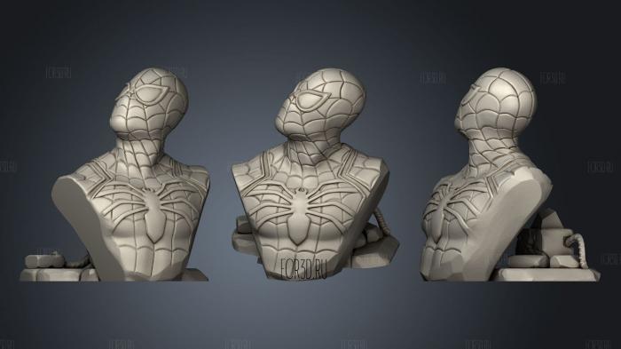 Spider Man bust stl model for CNC