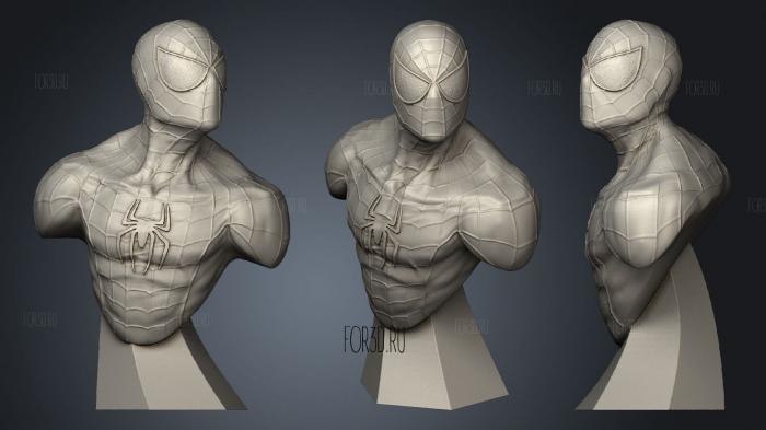 Spiderman bust 2 stl model for CNC