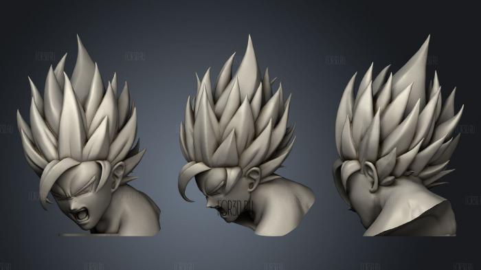 Ssj Goku Bust stl model for CNC